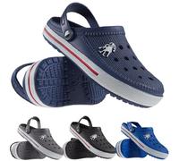 QWICK-FIT Mens Clogs Lightweight Comfy Beach Pool Summer Holiday Shower Garden Breathable Mules Walking Sandals Shoes (Black, UK Footwear Size System, Adult, Men, Numeric, Medium, 7)