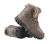 QWICK-FIT MENS WARM CASUAL COMFORT WALKING HIKING THERMAL FUR LINED WINTER COMBAT WORK ANKLE BOOTS (BROWN, UK Footwear Size System, Adult, Men, Numeric, Medium, 9)