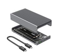 Qwiizlab Fanless 40Gbps USB4 Thunderbolt External SSD Enclosure with Aluminum Heat Sink Chasiss, Supports M.2 NVMe PCIe SSD up to 8TB (SSD Not Included)