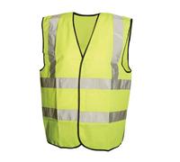 qwikfast Silverline Hi-Vis Yellow Solid Polyester Waistcoat Class 2 M 96cm (38 inches) Loose Fit Round Neck Machine Wash