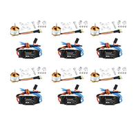 QWinOut A2212 1400KV Brushless Outrunner Motor 10T + 30A Speed Controller ESC + 3.5mm Banana Connectors for DIY RC Drone Aircraft KK 4 Axle Copter UFO (6 Set)