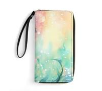 QWJKM Beautiful Mermaid Tail Leather Wallet for Men Women Slim Vertical Purse Long Wallet with Zipper Card Holder, white, 19.7x10.5cm
