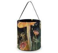 QWJKM Halloween Trick Or Treat Bags with Handles Butterfly Mushroom Halloween Tote Bag Goodie Bags Candy Bucket Tote Halloween Candy Bags for Halloween Party 7.9x8.3 Inches, White, 7.9x8.3 Inches