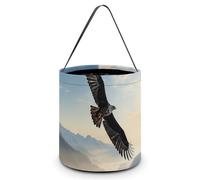 QWJKM Halloween Trick Or Treat Bags with Handles Eagle Mountains Halloween Tote Bag Goodie Bags Candy Bucket Tote Halloween Candy Bags for Halloween Party 7.9x8.3 Inches, White, 7.9x8.3 Inches