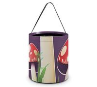 QWJKM Halloween Trick Or Treat Bags with Handles Magic Red Mushroom Halloween Tote Bag Goodie Bags Candy Bucket Tote Halloween Candy Bags for Halloween Party 7.9x8.3 Inches, White, 7.9x8.3 Inches