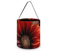 QWJKM Halloween Trick Or Treat Bags with Handles Red Sunflower Halloween Tote Bag Goodie Bags Candy Bucket Tote Halloween Candy Bags for Halloween Party 7.9x8.3 Inches, White, 7.9x8.3 Inches