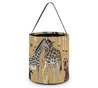 QWJKM Halloween Trick Or Treat Bags with Handles Tropical Wild Savanna Animals Halloween Tote Bag Goodie Bags Candy Bucket Tote Halloween Candy Bags for Halloween Party 7.9x8.3 Inches, White, 7.9x8.3