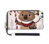 QWJKM Interesting Wombats Leather Wallet for Unisex Slim Pattern Purse Long Wallets Card Holder with Zipper, white, 20.0*10.5cm