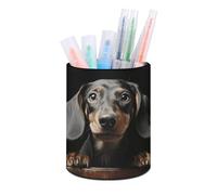 QWJKM Pad Dachshund Pen Holder Office Modern Pencil Holder Cup Minimalist Pen Organizer Round Stationery Organizer Cup for Office,Home And Stationary Supplies