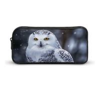 QWJKM Pencil Case for Men Women Arctic Owl Pencil Pouch Portable Pencil Bag Personalized Pencil Holder Aesthetic Pen Bag Pencil Box Desk Organizer for Office