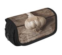 QWJKM Pencil Case for Men Women Garlic Cloves Photos Pencil Pouch Personalized Pencil Holder Big Capacity Pencil Bag Aesthetic Pen Bag Cute Desk Organizer for Office Supplies