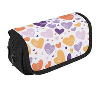 QWJKM Pencil Case for Men Women Have A Lot of Heart Pencil Pouch Personalized Pencil Holder Big Capacity Pencil Bag Aesthetic Pen Bag Cute Desk Organizer for Office Supplies