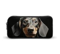 QWJKM Pencil Case for Men Women Pad Dachshund Pencil Pouch Portable Pencil Bag Personalized Pencil Holder Aesthetic Pen Bag Pencil Box Desk Organizer for Office