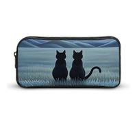 QWJKM Pencil Case for Men Women The Moon at Night Pencil Pouch Portable Pencil Bag Personalized Pencil Holder Aesthetic Pen Bag Pencil Box Desk Organizer for Office