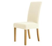 QWLEYCHN High Back Chair Covers Stretch Spandex Fabric,Stretch Chair Covers for Dining Chairs Set,Washable Chair Protector,Off white,2pcs