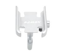 QWLMST For Yamaha NMAX NMAX25 NMAX155 125 155 2015-2024 Motorcycle Accessories Mirror Handlebar Mobile Phone Holder GPS Stand Bracket-Handlebar Silver
