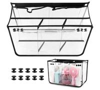 QWLWBU Clear Beach Bag Organizer Insert Compatible with Bogg Bags X Large Organizing Your Bags and Divide Space,Waterproo-f Beach Bag Insert Divider Pouch,Transparent & Black