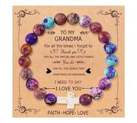 QWNHONEY Cross Bracelet for Women Christian Gifts Colorful Imperial Stone Catholic Religious Jewelry Mothers Day Birthday Christmas Gifts for Women Mother Daughter Sister Girlfriend Grandma Wife, 7