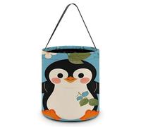 QWNMD Halloween Goodies Bags Cute Penguin Print Printed Reusable Halloween Candy Bags with Handles Halloween Tote Gift Bags Halloween Trick Or Treat Bucket, Cute Penguin Print, One Size