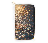 QWNMD Leather Wallets for Women Gradient Sequin Sparkle Printed Wallet Purse Card Holder with Zipper Leather Clutch Wallet, Gradient Sequin Sparkle, 7.8 x 4.1 x 1.4 inches, Modern