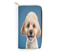 QWNMD Leather Wallets for Women Lover Dog Paw Printed Wallet Purse Card Holder with Zipper Leather Clutch Wallet, Lover Dog Paw, 7.8 x 4.1 x 1.4 inches, Modern