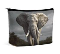 QWNMD Makeup Pouch Cosmetic Bag Lipstick Pouch Zipper Pouch 3D Elephant Printed Organizer Portable Toiletry Bag Accessories, 3D Elephant, 6.8 X 5.9 X 2.3 inch, Fashionable