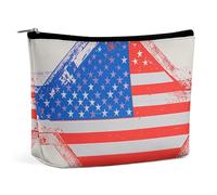 QWNMD Makeup Pouch Cosmetic Bag Lipstick Pouch Zipper Pouch American Flag Stars Stripes Printed Organizer Portable Toiletry Bag Accessories, American Flag Stars Stripes, 6.8 X 5.9 X 2.3 inch,