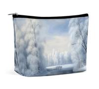 QWNMD Makeup Pouch Cosmetic Bag Lipstick Pouch Zipper Pouch Beautiful Winter Printed Organizer Portable Toiletry Bag Accessories, Beautiful Winter, 6.8 X 5.9 X 2.3 inch, Fashionable