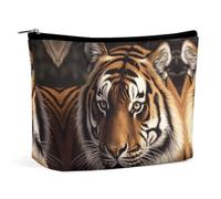 QWNMD Makeup Pouch Cosmetic Bag Lipstick Pouch Zipper Pouch Bengal Tiger Printed Organizer Portable Toiletry Bag Accessories, Bengal Tiger, 6.8 X 5.9 X 2.3 inch, Fashionable
