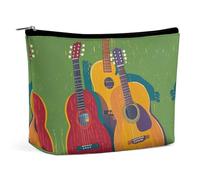 QWNMD Makeup Pouch Cosmetic Bag Lipstick Pouch Zipper Pouch Color Acoustic And Guitars Printed Organizer Portable Toiletry Bag Accessories, Color Acoustic And Guitars, 6.8 X 5.9 X 2.3 inch,
