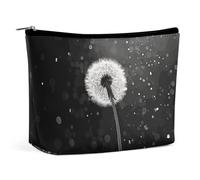 QWNMD Makeup Pouch Cosmetic Bag Lipstick Pouch Zipper Pouch Dandelion Black And White Printed Organizer Portable Toiletry Bag Accessories, Dandelion Black And White, 6.8 X 5.9 X 2.3 inch, Fashionable