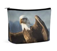QWNMD Makeup Pouch Cosmetic Bag Lipstick Pouch Zipper Pouch Eagle Printed Organizer Portable Toiletry Bag Accessories, Eagle, 6.8 X 5.9 X 2.3 inch, Fashionable