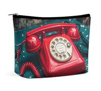 QWNMD Makeup Pouch Cosmetic Bag Lipstick Pouch Zipper Pouch England UK Retro London Telephone Printed Organizer Portable Toiletry Bag Accessories, England UK Retro London Telephone, 6.8 X 5.9 X 2.3