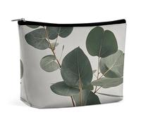 QWNMD Makeup Pouch Cosmetic Bag Lipstick Pouch Zipper Pouch Eucalyptus Leaves Printed Organizer Portable Toiletry Bag Accessories, Eucalyptus Leaves, 6.8 X 5.9 X 2.3 inch, Fashionable
