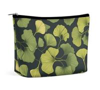 QWNMD Makeup Pouch Cosmetic Bag Lipstick Pouch Zipper Pouch Ginkgo Biloba Printed Organizer Portable Toiletry Bag Accessories, Ginkgo Biloba, 6.8 X 5.9 X 2.3 inch, Fashionable