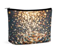 QWNMD Makeup Pouch Cosmetic Bag Lipstick Pouch Zipper Pouch Gradient Sequin Sparkle Printed Organizer Portable Toiletry Bag Accessories, Gradient Sequin Sparkle, 6.8 X 5.9 X 2.3 inch, Fashionable