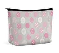 QWNMD Makeup Pouch Cosmetic Bag Lipstick Pouch Zipper Pouch Gray White Modern Polka Dot Pattern Printed Organizer Portable Toiletry Bag Accessories, Gray White Modern Polka Dot Pattern, 6.8 X 5.9 X