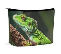 QWNMD Makeup Pouch Cosmetic Bag Lipstick Pouch Zipper Pouch Green Geckos Printed Organizer Portable Toiletry Bag Accessories, Green Geckos, 6.8 X 5.9 X 2.3 inch, Fashionable