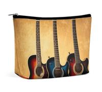 QWNMD Makeup Pouch Cosmetic Bag Lipstick Pouch Zipper Pouch Guitar Collection Printed Organizer Portable Toiletry Bag Accessories, Guitar Collection, 6.8 X 5.9 X 2.3 inch, Fashionable