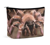 QWNMD Makeup Pouch Cosmetic Bag Lipstick Pouch Zipper Pouch Large Mexican Pink Tarantula Printed Organizer Portable Toiletry Bag Accessories, Large Mexican Pink Tarantula, 6.8 X 5.9 X 2.3 inch,