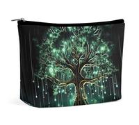 QWNMD Makeup Pouch Cosmetic Bag Lipstick Pouch Zipper Pouch Magical Green Tree Printed Organizer Portable Toiletry Bag Accessories, Magical Green Tree, 6.8 X 5.9 X 2.3 inch, Fashionable