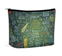 QWNMD Makeup Pouch Cosmetic Bag Lipstick Pouch Zipper Pouch Math Question Printed Organizer Portable Toiletry Bag Accessories, Math Question, 6.8 X 5.9 X 2.3 inch, Fashionable