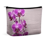 QWNMD Makeup Pouch Cosmetic Bag Lipstick Pouch Zipper Pouch Orchid Printed Organizer Portable Toiletry Bag Accessories, Orchid, 6.8 X 5.9 X 2.3 inch, Fashionable
