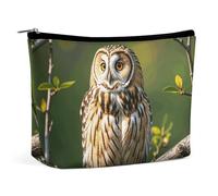 QWNMD Makeup Pouch Cosmetic Bag Lipstick Pouch Zipper Pouch Owl Tree Branches Printed Organizer Portable Toiletry Bag Accessories, Owl Tree Branches, 6.8 X 5.9 X 2.3 inch, Fashionable