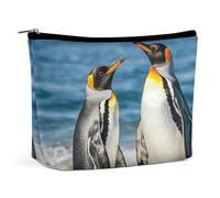 QWNMD Makeup Pouch Cosmetic Bag Lipstick Pouch Zipper Pouch Penguin And Sea Printed Organizer Portable Toiletry Bag Accessories, Penguin And Sea, 6.8 X 5.9 X 2.3 inch, Fashionable