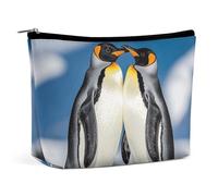 QWNMD Makeup Pouch Cosmetic Bag Lipstick Pouch Zipper Pouch Penguins in The Snow Printed Organizer Portable Toiletry Bag Accessories, Penguins in The Snow, 6.8 X 5.9 X 2.3 inch, Fashionable