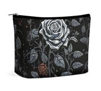 QWNMD Makeup Pouch Cosmetic Bag Lipstick Pouch Zipper Pouch Rose Gothic Printed Organizer Portable Toiletry Bag Accessories, Rose Gothic, 6.8 X 5.9 X 2.3 inch, Fashionable