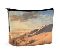 QWNMD Makeup Pouch Cosmetic Bag Lipstick Pouch Zipper Pouch Sand Dunes Printed Organizer Portable Toiletry Bag Accessories, Sand Dunes, 6.8 X 5.9 X 2.3 inch, Fashionable