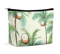 QWNMD Makeup Pouch Cosmetic Bag Lipstick Pouch Zipper Pouch Summer Coconut Tree Printed Organizer Portable Toiletry Bag Accessories, Summer Coconut Tree, 6.8 X 5.9 X 2.3 inch, Fashionable