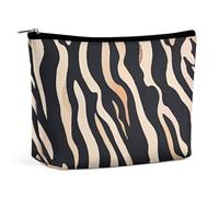 QWNMD Makeup Pouch Cosmetic Bag Lipstick Pouch Zipper Pouch Zebra Printed Organizer Portable Toiletry Bag Accessories, Zebra, 6.8 X 5.9 X 2.3 inch, Fashionable